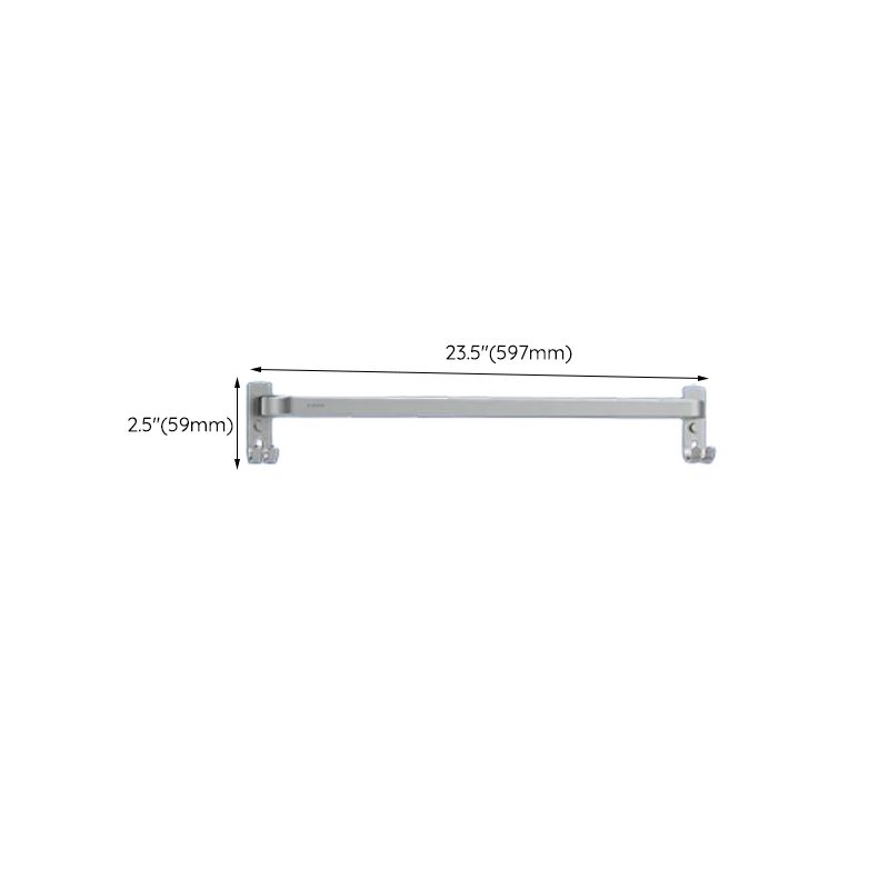 Contemporary bathroom accessory set made of aluminum with towel holder/bath shelf