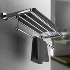 Polished Chrome Modernism Bathroom Accessory Set Bath Shelf / Towel Bar / Bathrobe Hook Included
