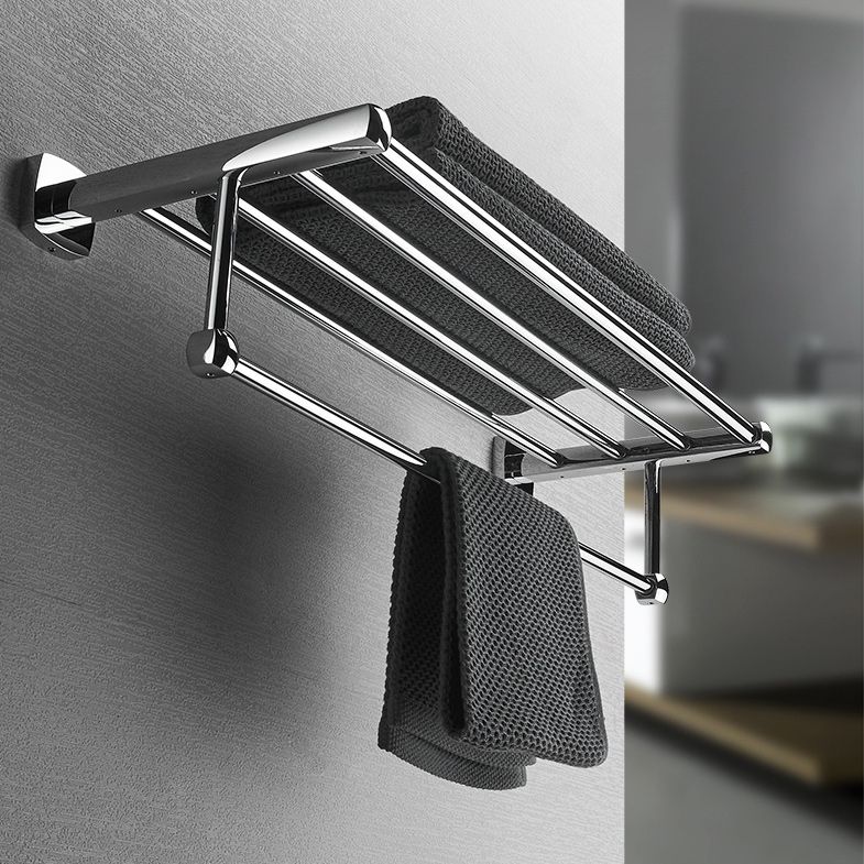 Polished Chrome Modernism Bathroom Accessory Set Bath Shelf / Towel Bar / Bathrobe Hook Included