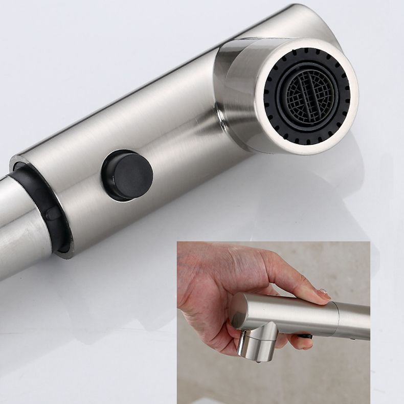 Contemporary Vessel Faucet Pull-Out Faucet with Single Lever Handle
