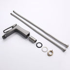 Glam Vessel Sink Faucet Brass Lever Handles with Drain Assembly Sink Mixer
