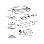 Contemporary Bathroom Accessories Hardware Set made of silver metal