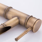 Country house vessel water tap brass lever handles waterfall outlet sink faucet