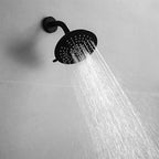 Round Fest Shower Head Matte Black 5 Spray Patterns Wall Mounted Shower Head