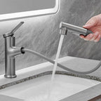 Contemporary Vessel Faucet Copper Single Handle Low Arc Pull Down Vessel Faucet for Home