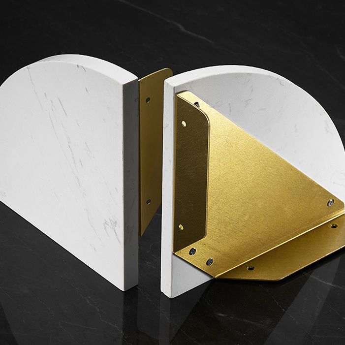 Marble 2-piece Bathroom Accessory Set Brushed Metal Bathroom Shelf