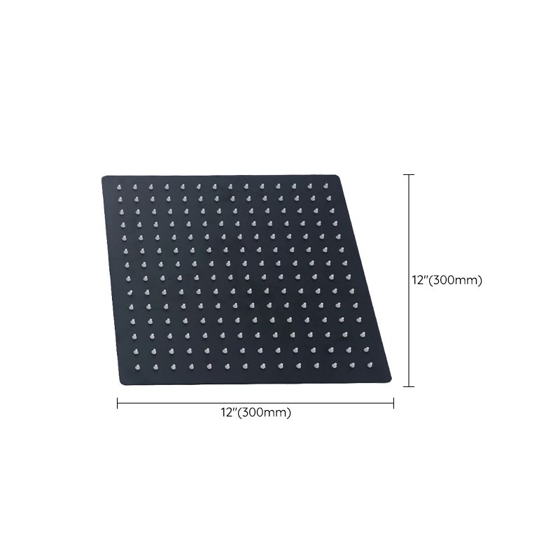 Black Square Fixed Shower Head Modern Style Wall Mounted Shower Head
