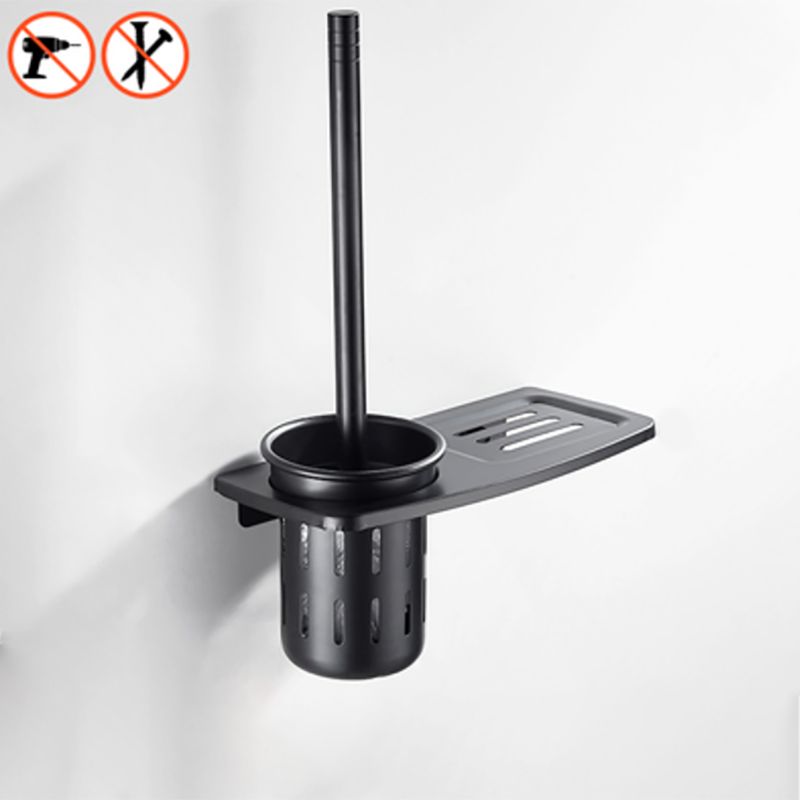 Modern Classic Bathroom Hardware Set Matte Black Bathrobe/Towel Bar & Bathroom Shelf