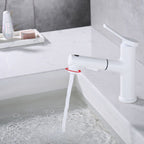 Contemporary Single Handle Faucet Retractable Sink Faucet with Lever Handle
