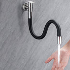 Contemporary wall-mounted bathroom faucet with lever handles made of stainless steel