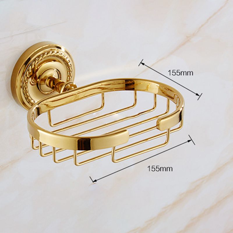 Traditional Golden Bath Accessory Set Copper Bathroom Accessory Kit