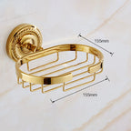 Traditional Golden Bath Accessory Set Copper Bathroom Accessory Kit