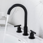 Modern 2-Handle Bathroom Sink Faucet 3-Hole Widespread Bathroom Faucet