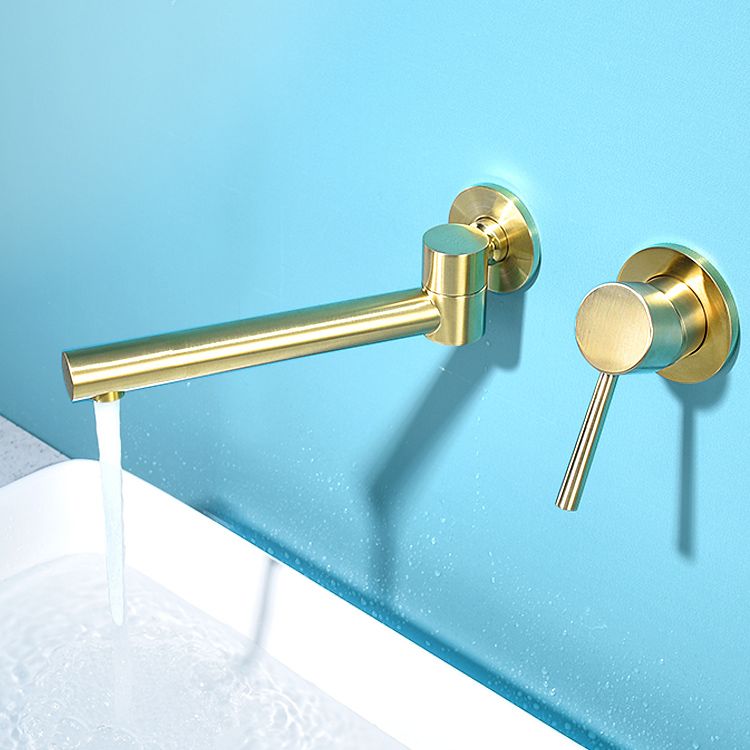 Contemporary Wall-Mounted Single-Hand Kitchen Faucet Low Arc Water Filler