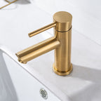 1-Handle Gold Nickel Wide-Running Faucet Single Hole Lever Sink Faucet with Drain