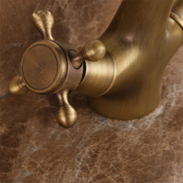 Button Handle Widespread Bathroom Faucet Industrial Sink Faucet