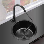 Classic Round Wash Basin Stainless Steel Built-in Basin Non-slip Round Basin for the Kitchen
