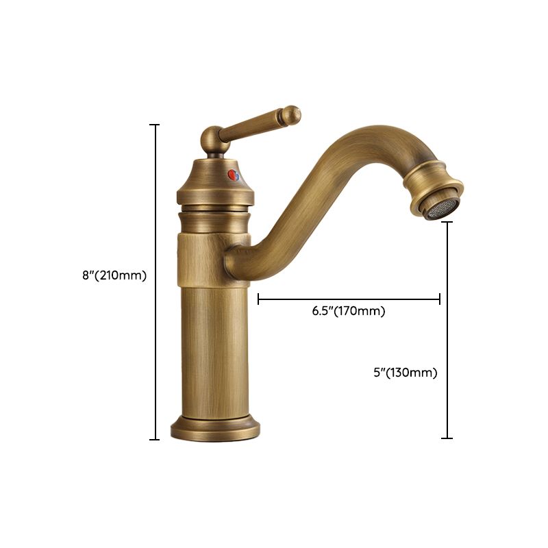 Brass Bathroom Vessel Sink Faucet Single Handle Round Basin Faucet with Water Hose