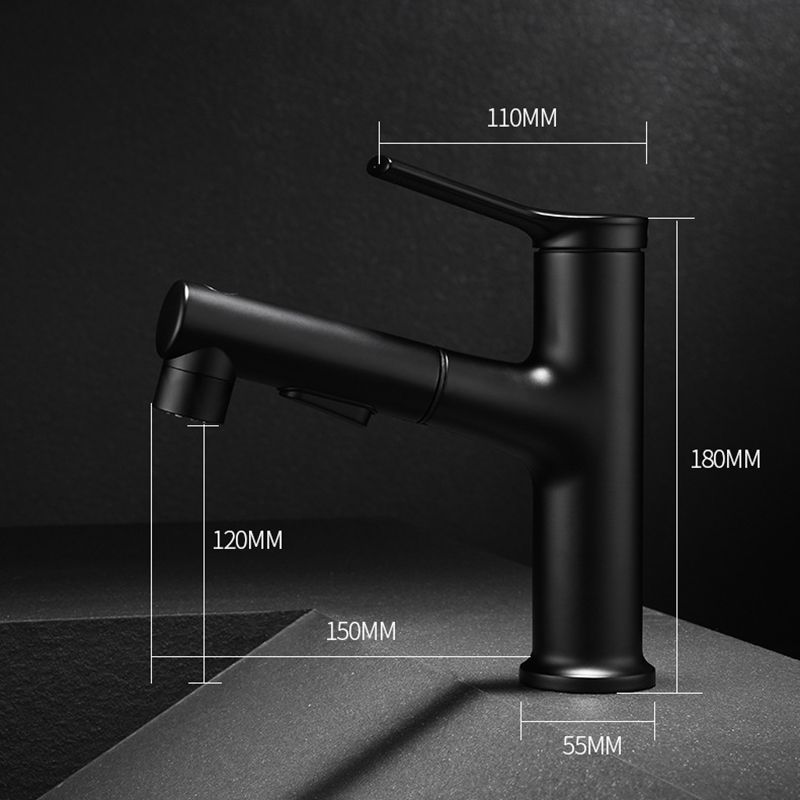 Modern Basin Faucet Copper Single Handle Low Arc Basin Faucet for Bathroom