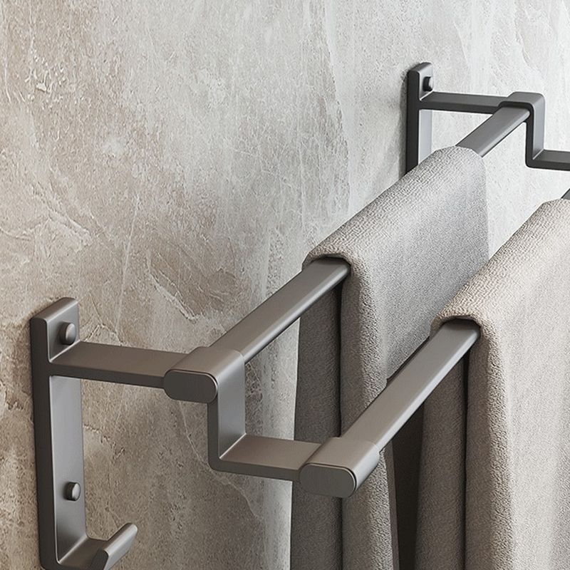 Modern gray aluminum bathroom accessory set
