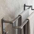 Modern gray aluminum bathroom accessory set