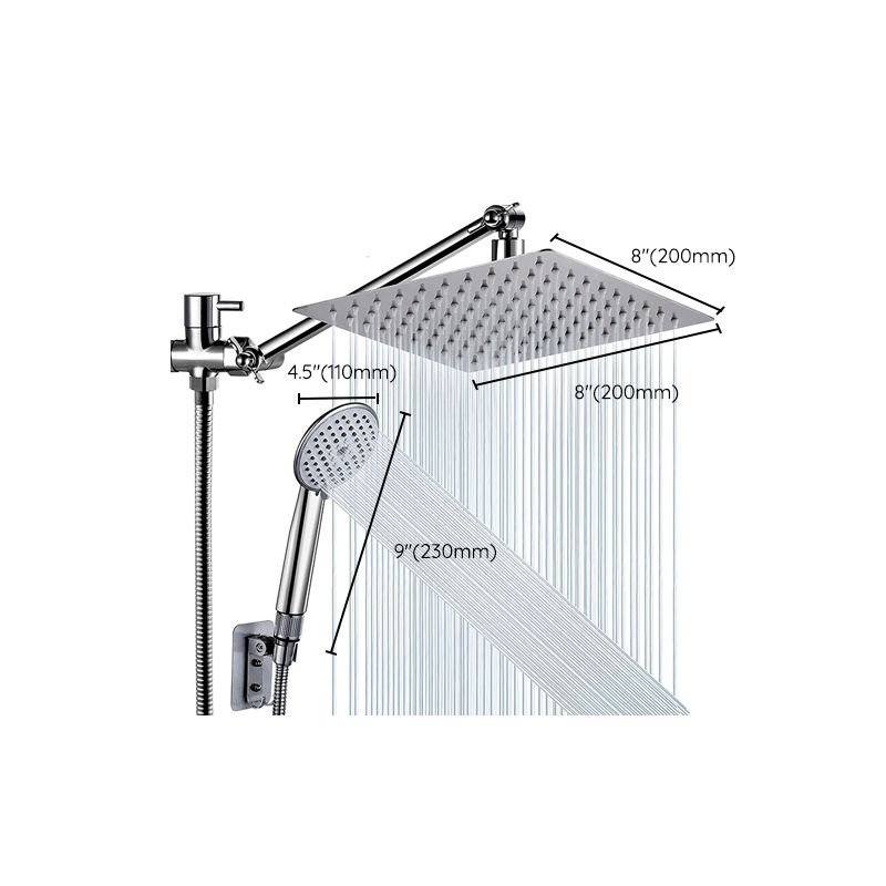 Square Shape Double Shower Heads Modern Home Metal Double Shower Heads