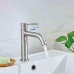 Stainless Steel Bathroom Faucet Chrome Lever Handle Sink Faucet with 1 Hole