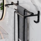 Modern Aluminum Bathroom Accessory Set Matte Black Bathroom Shelf/Towel Holder/Paper Holder