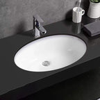 Modern Under-Mount Sink Oval Porcelain with Pop-Up Drain Sink