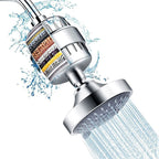5 Sprays Shower Head Wall Mounted Silver Round Fixed Shower Head