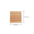 Teak-Finish 5-Slat Square Wooden Floor Tiles Connection Garden Tiles