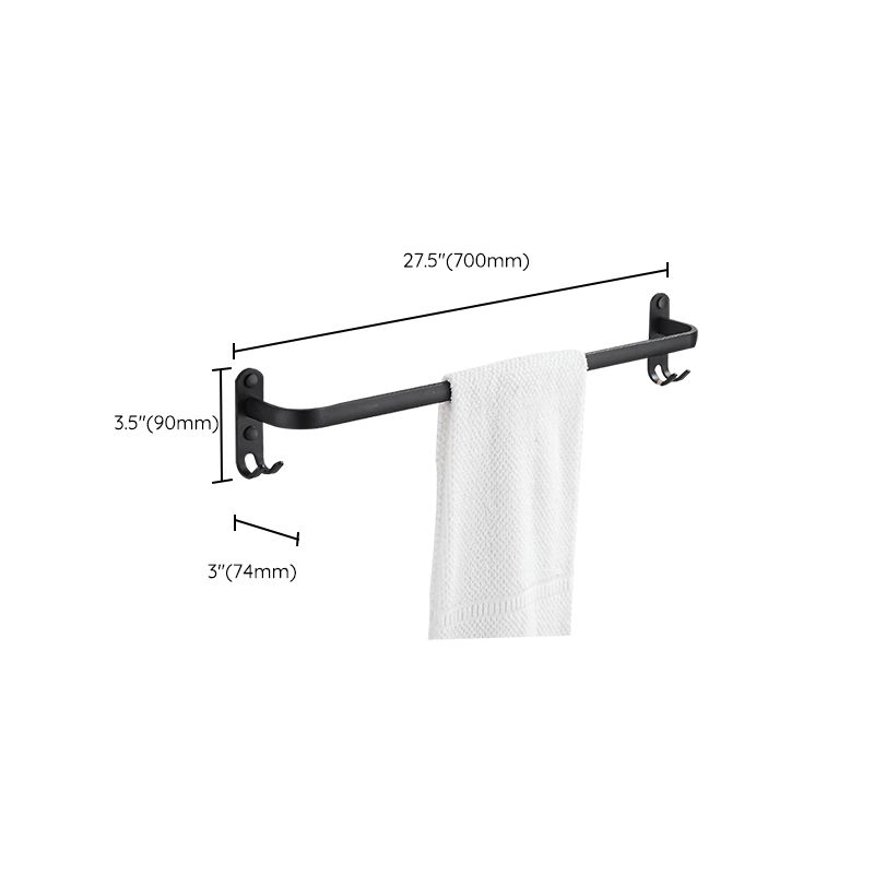 Modern black aluminum bathroom accessory set towel bar bathroom fittings