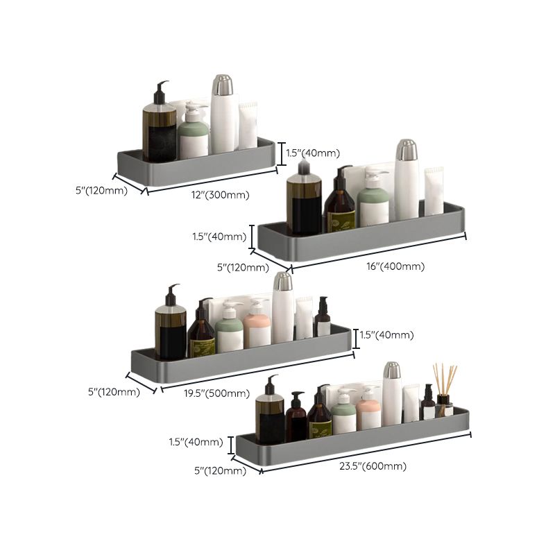 Modern Grey 2-piece Bathroom Accessory Set, Matt Grey, Bathroom Shelf