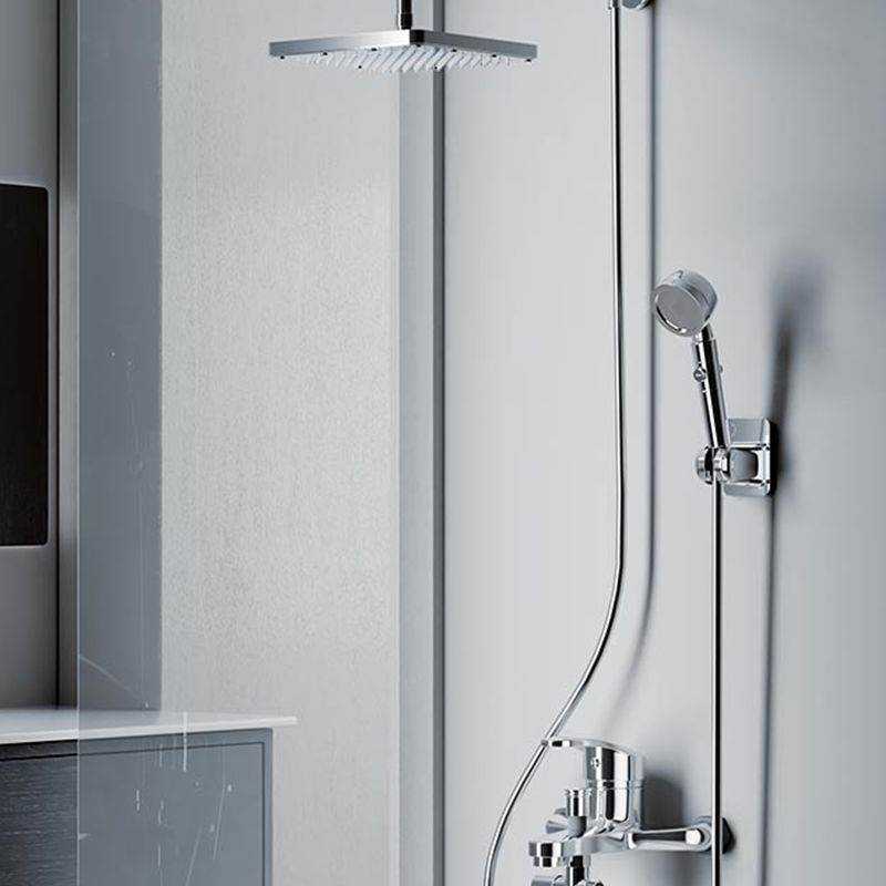 Modern Showerhead Combination Double Showerhead Polished Stainless Steel Wall Mounted Showerhead