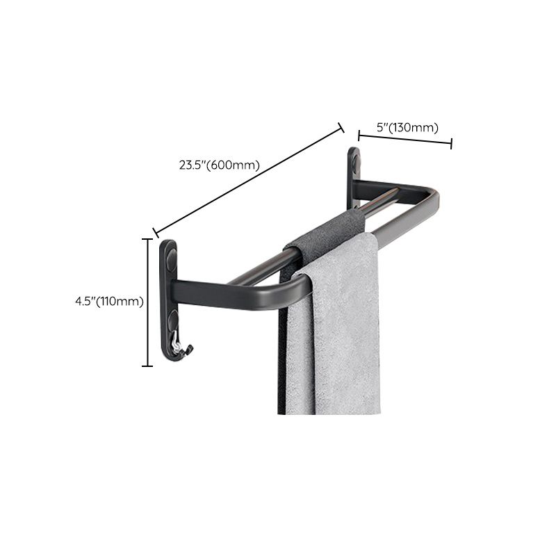 Modern Aluminum Bathroom Accessory Set Matte Black Bathroom Shelf/Towel Holder/Paper Holder