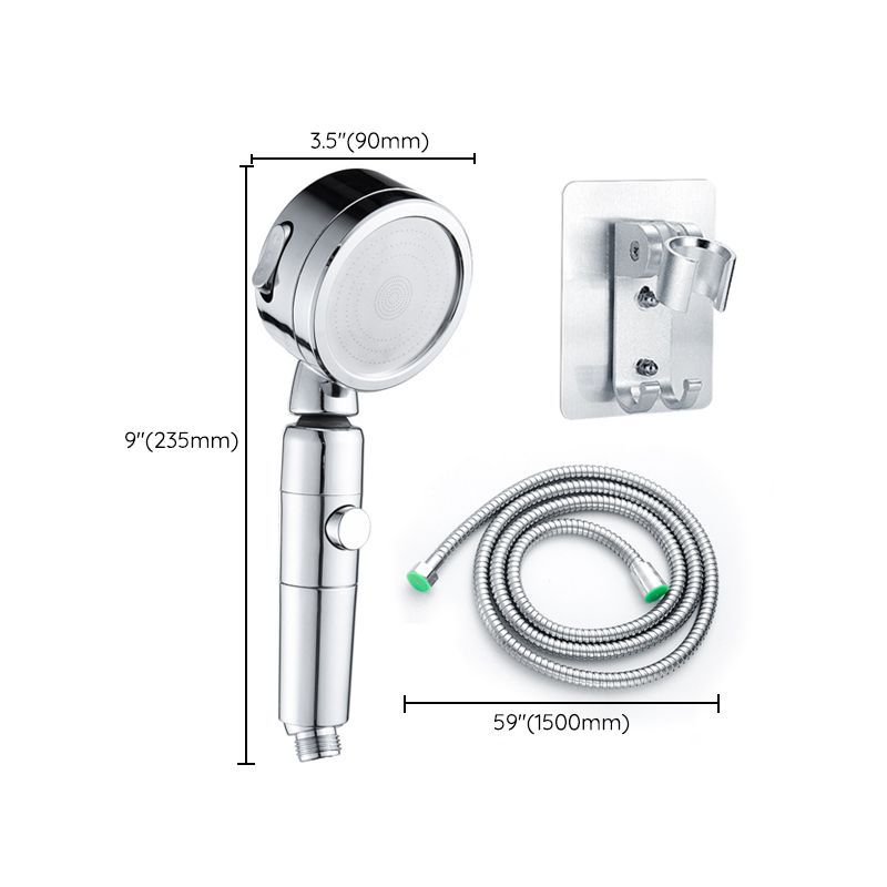 Contemporary Handheld Showerhead Round 3 Setting Sprayhead in Silver