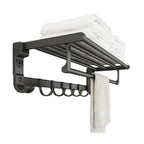 Chrome/Black Classic Bathroom Accessory Set Modern Bath Shelf/Towel Bar & Paper Holder