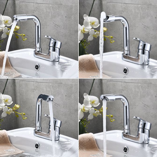 Chrome Round Washbasin Faucet with Swivel Spout for the Bathroom