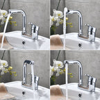 Chrome Round Washbasin Faucet with Swivel Spout for the Bathroom