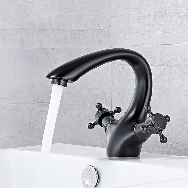 Bathroom Accessories Faucet Double Cross Handle Low Arc Industrial Sink Faucet