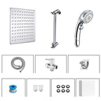 Stainless Steel 8 Inch Shower Set 5 Sprays Handheld Shower Head Shower Arm