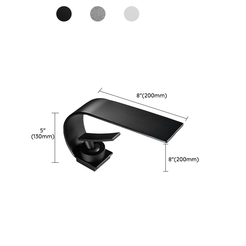 Waterfall Spout Widespread Sink Faucet Modern Metal Widespread Sink Faucet