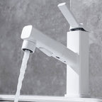 Lever Handle Faucet Pull-Out Basin Faucet with Swivel Spout