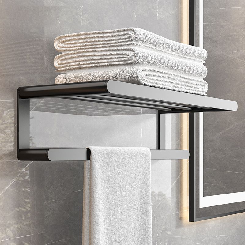 Modern Bathroom Set with Bath Shelf/Towel Holder & Paper Holder Black Bathroom Hardware