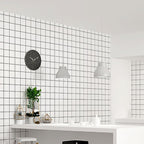 Plastic Square Peel & Stick Tile Mesh Mosaic Tiles for Backsplash