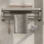 Modern Bathroom Accessories Set in Gray with Bathroom Shelf/Towel Holder/Robe Hooks & Paper Holder