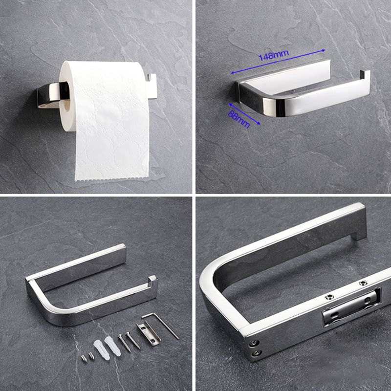 Modern Bathroom Element Set Paper Holder Gray Towel Bar Bathroom Accessory Set