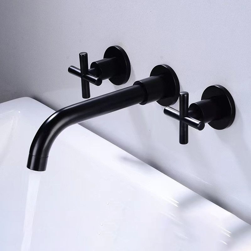 Modern 1- or 2-Handle Bathroom Sink Faucet Round Wall-Mounted Bathroom Faucet.