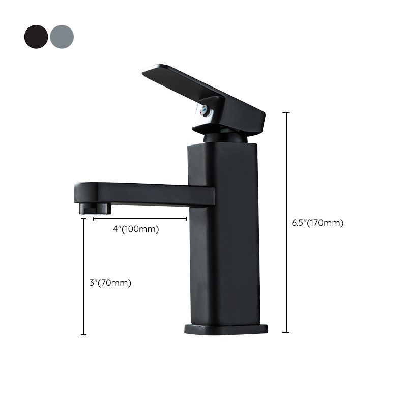 Cubic Basin Faucet Simple Low Arc Bathroom Faucet with 1 Hole