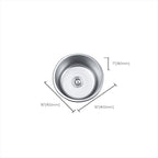 Round Single Bowl Kitchen Sink Stainless Steel Sink with Drain Strainer Set